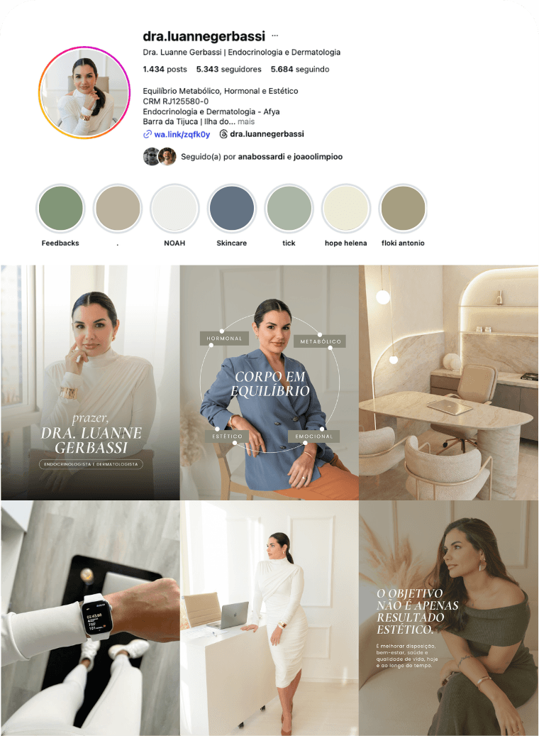 Perfil da Dra. Luanne depois da reformulação